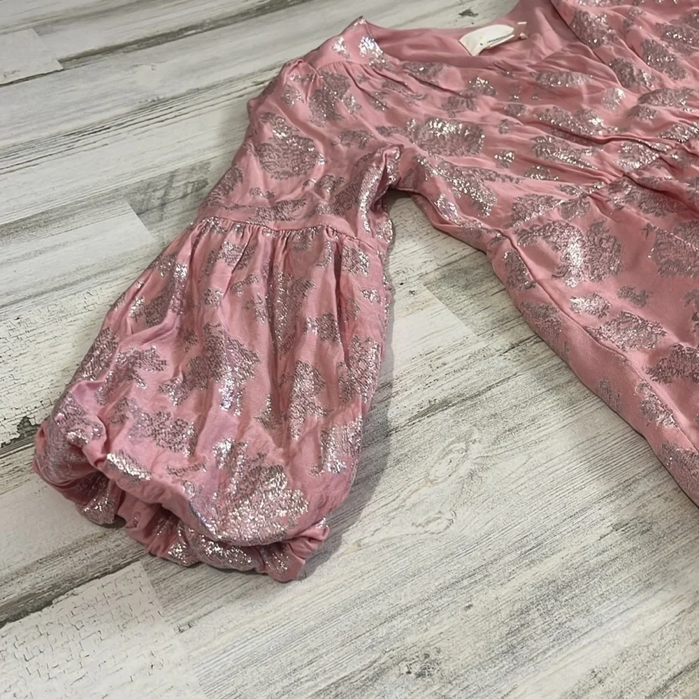 Anthropologie Jolene Jacquard Pink Mini Dress Size XSP - Picture 6 of 13